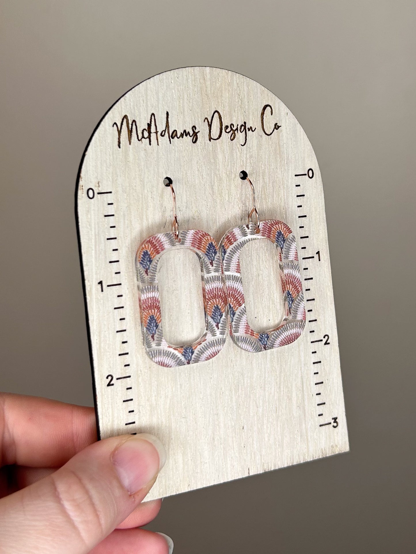 Boho Square Hoops Acrylic Earrings