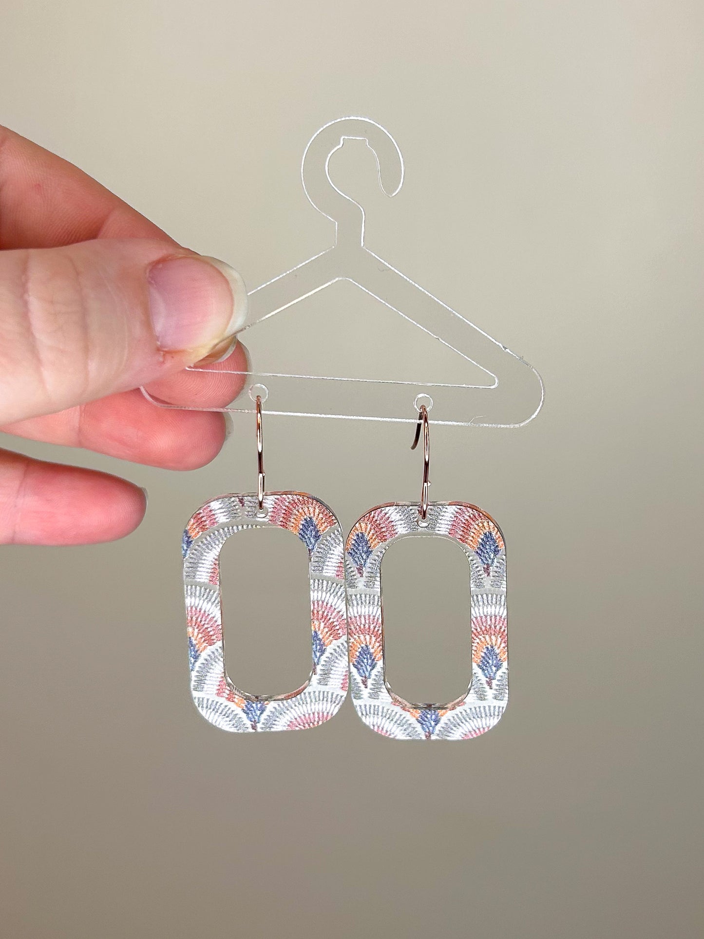 Boho Square Hoops Acrylic Earrings