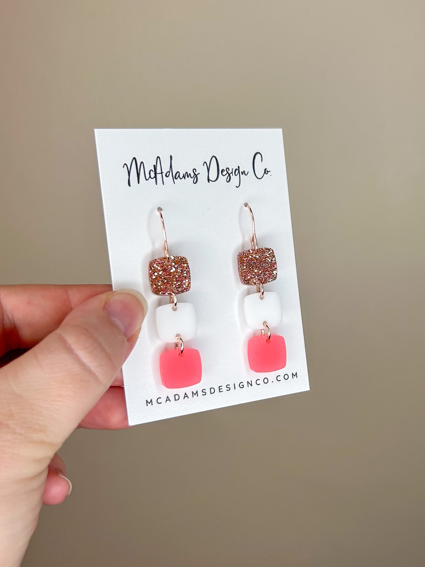 Stacked Pink Acrylic Earrings