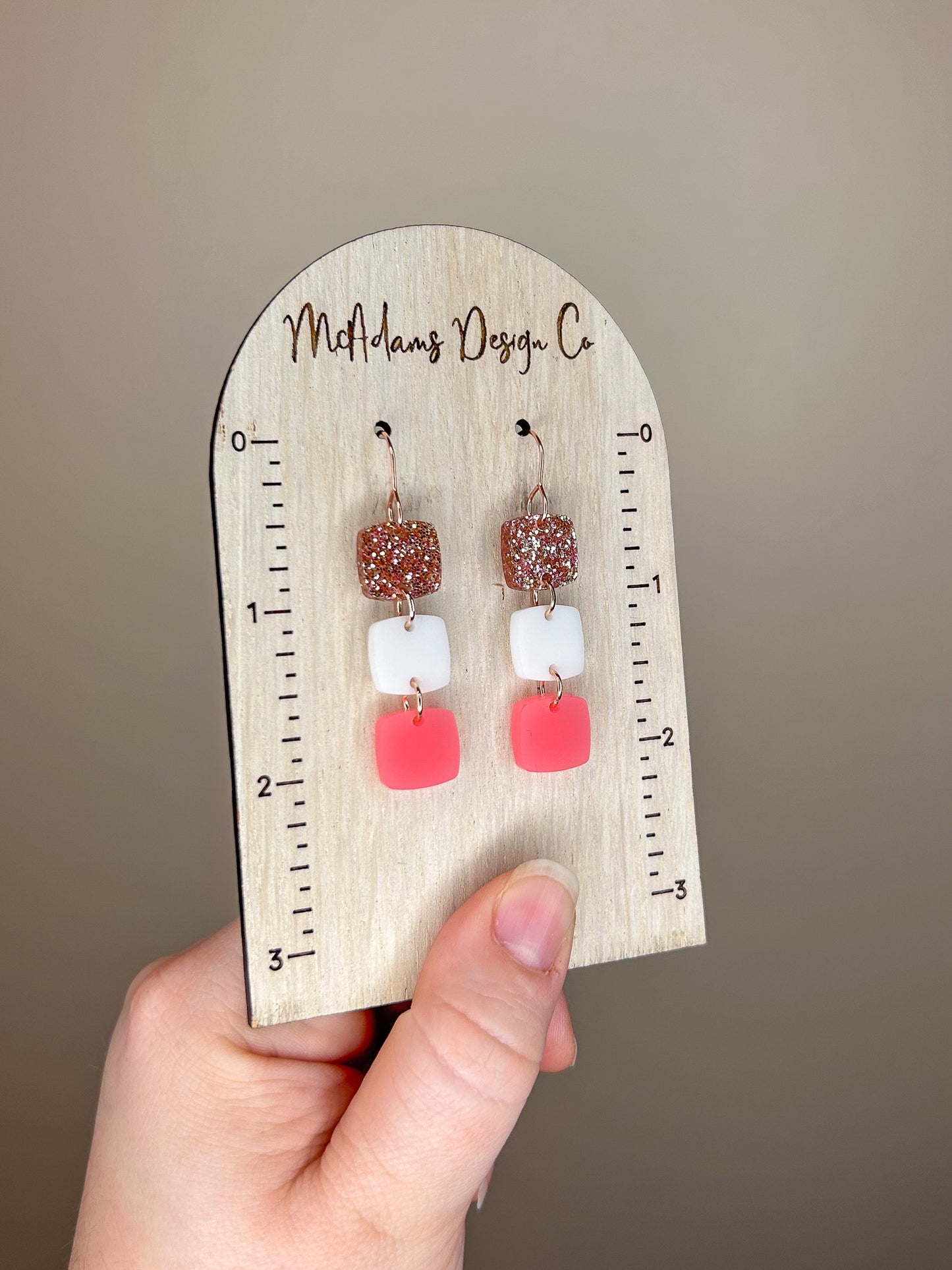 Stacked Pink Acrylic Earrings