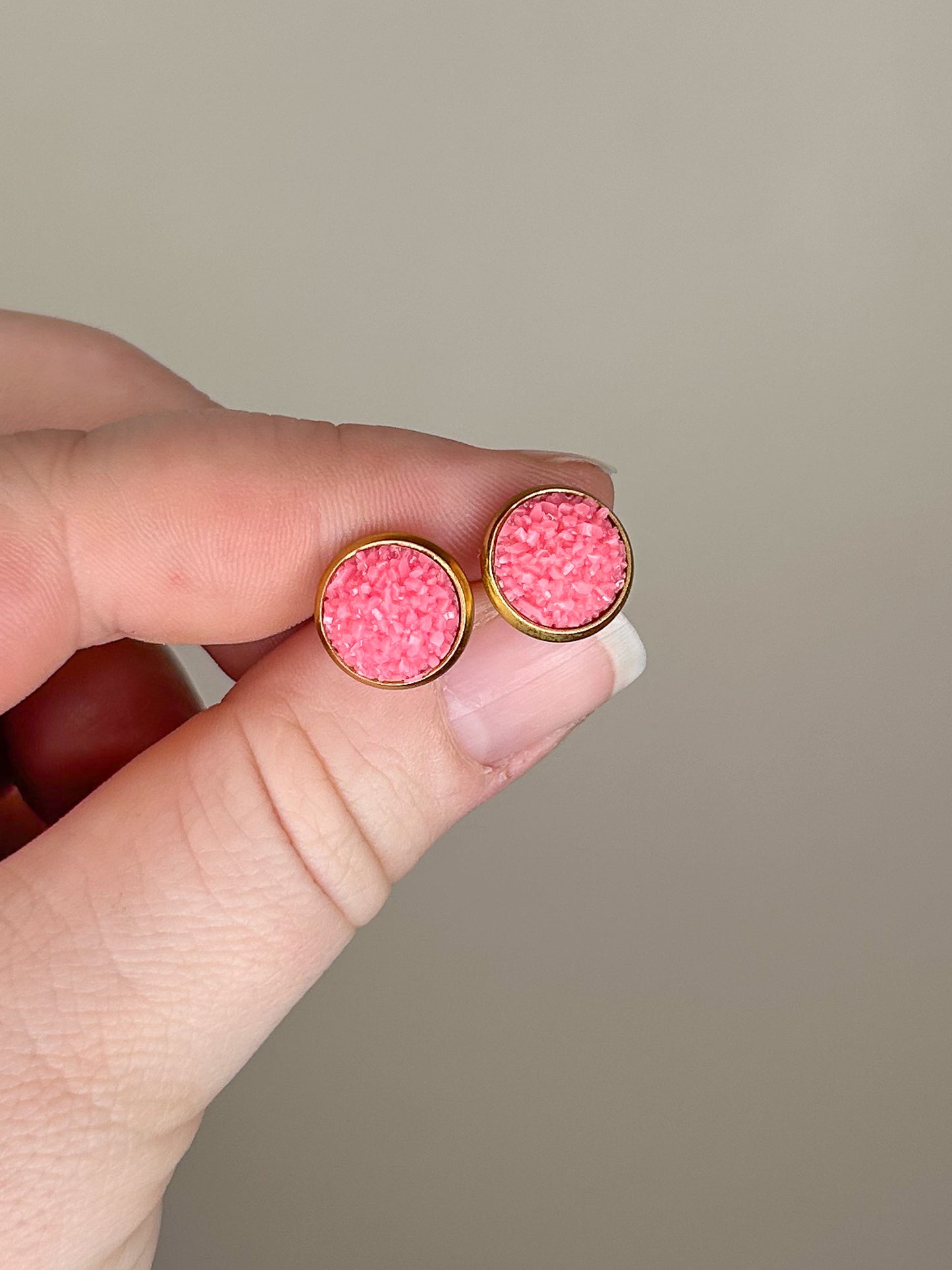 Rose Druzy Studs
