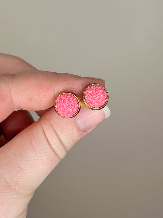 Rose Druzy Studs
