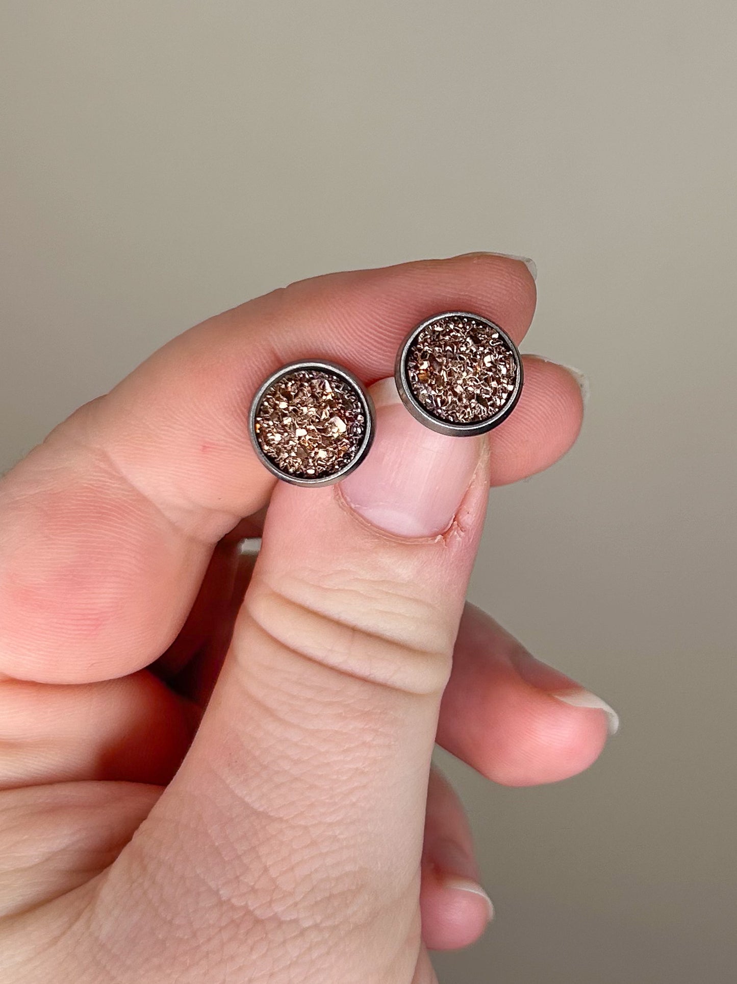 Bronze Druzy Studs