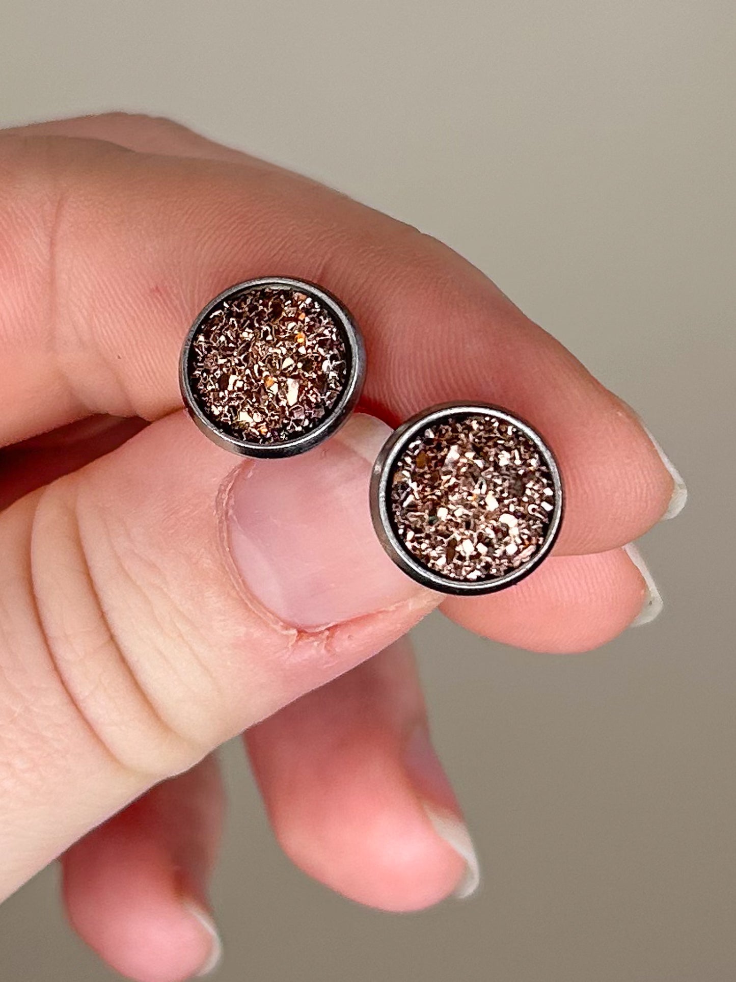 Bronze Druzy Studs