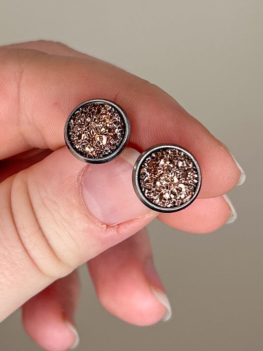 Bronze Druzy Studs