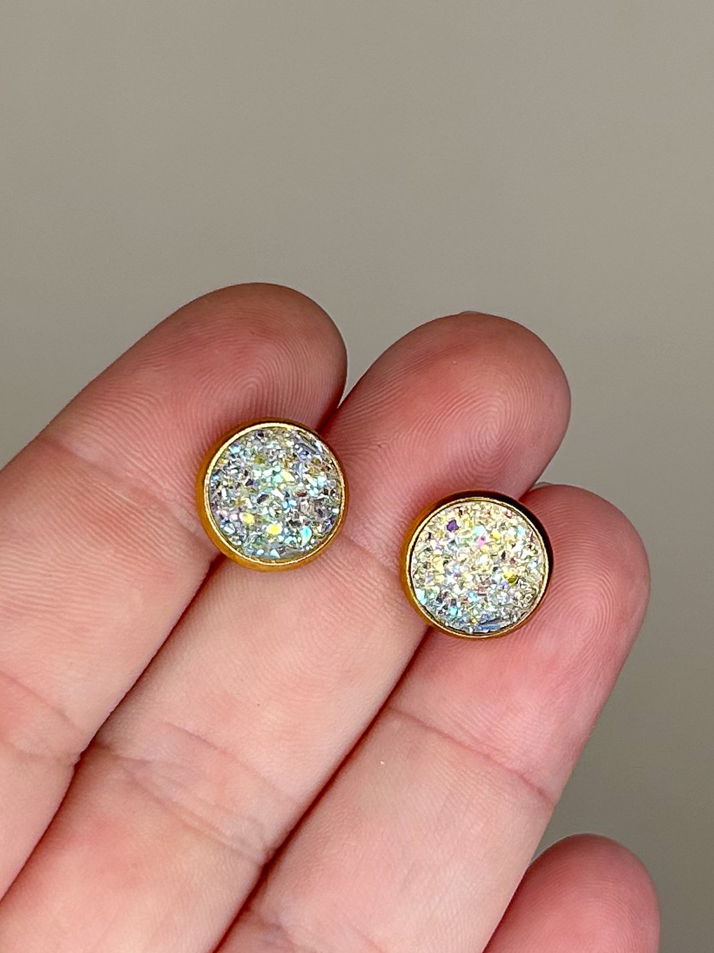 Iridescent Druzy Studs