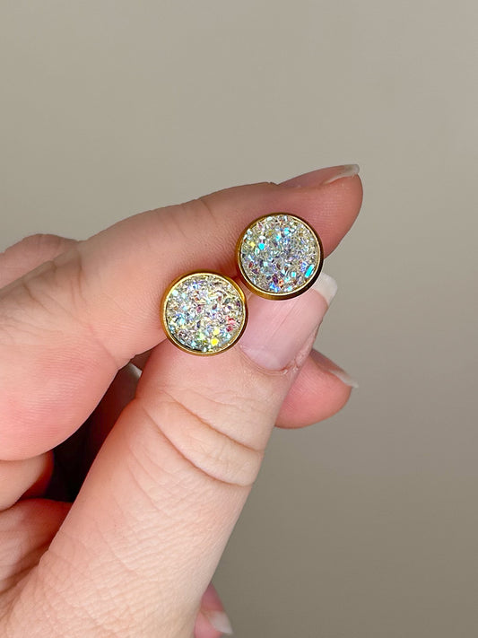 Iridescent Druzy Studs