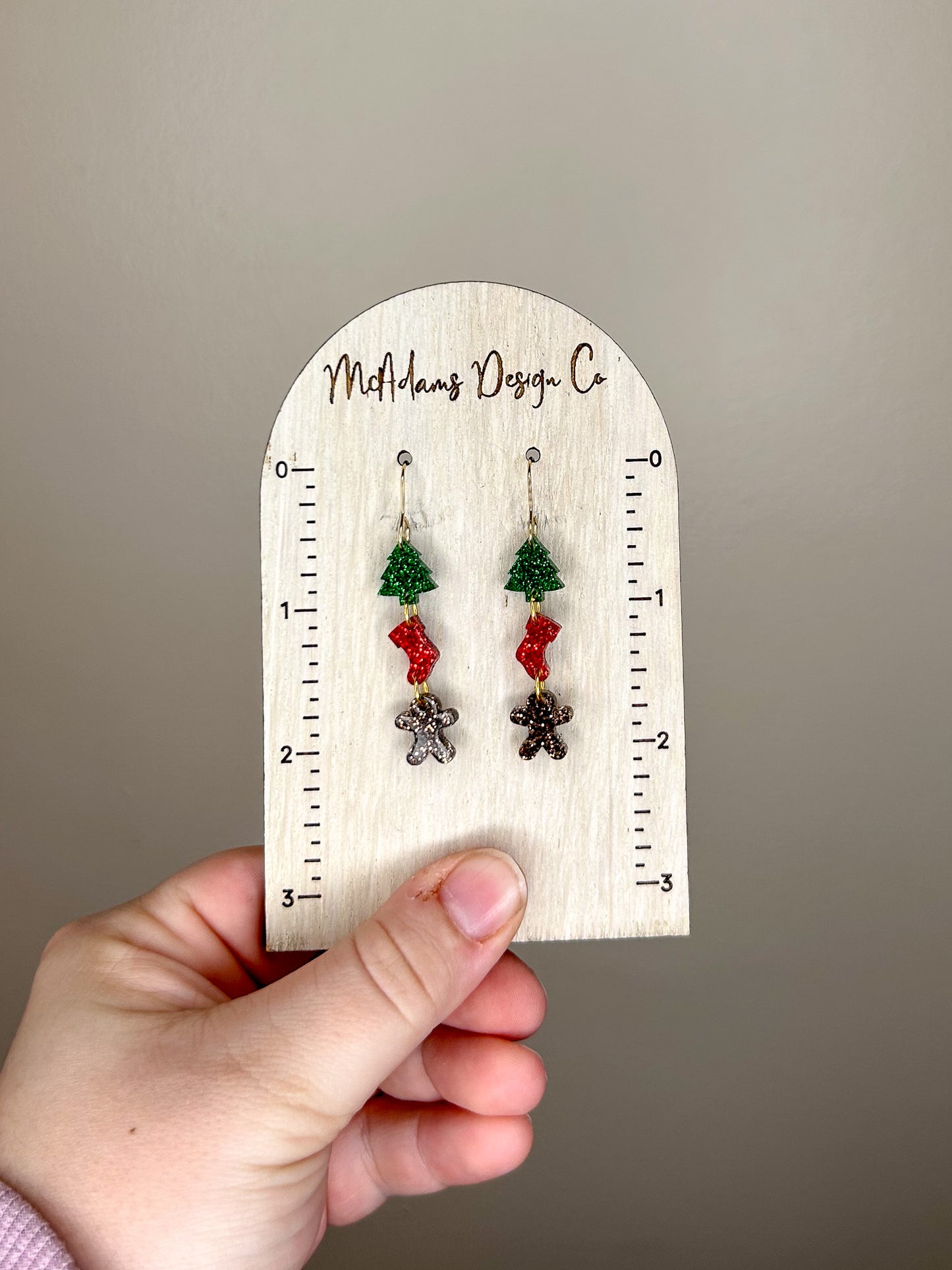 Stacked Glitter Christmas Acrylic Earrings