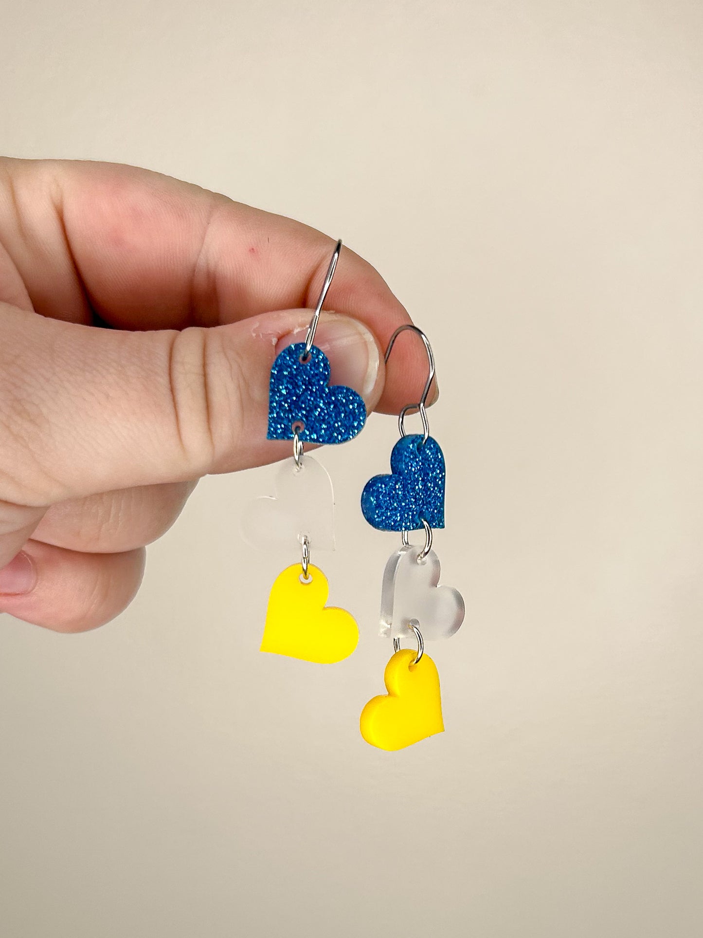 SDSU Hearts Acrylic Earrings