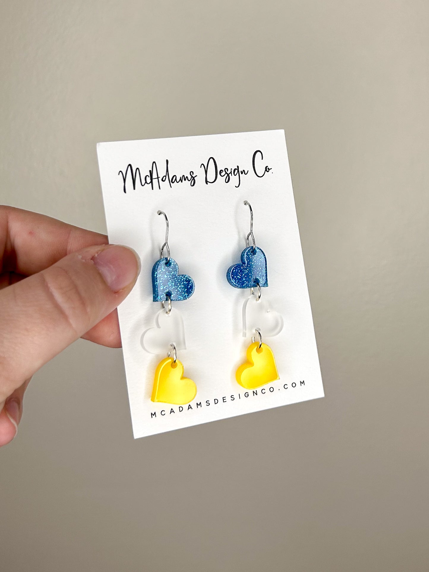 SDSU Hearts Acrylic Earrings