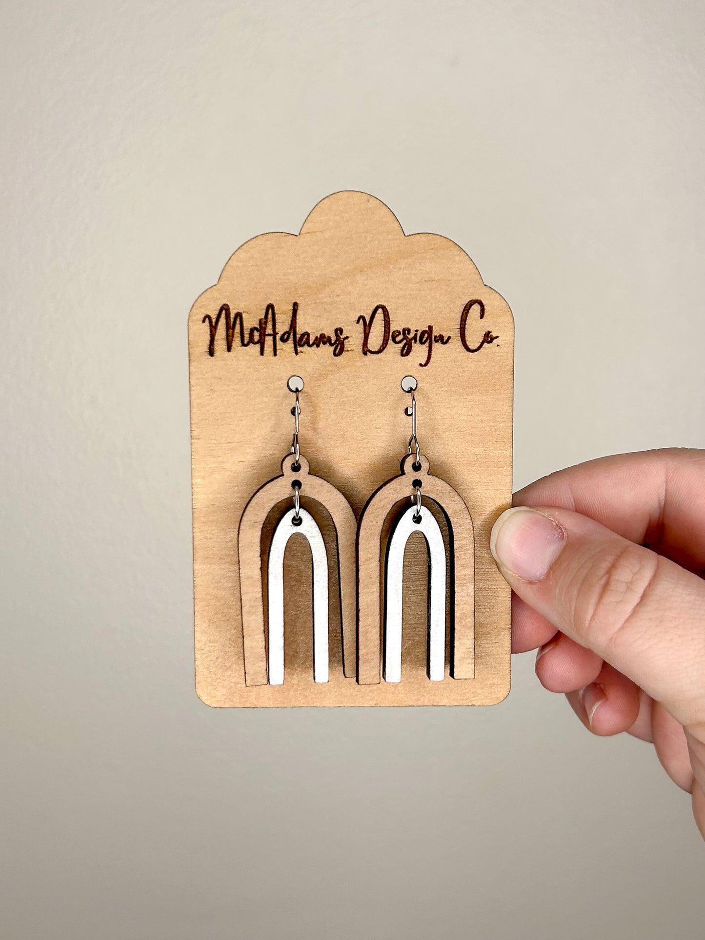 Double Arch Wooden Earrings