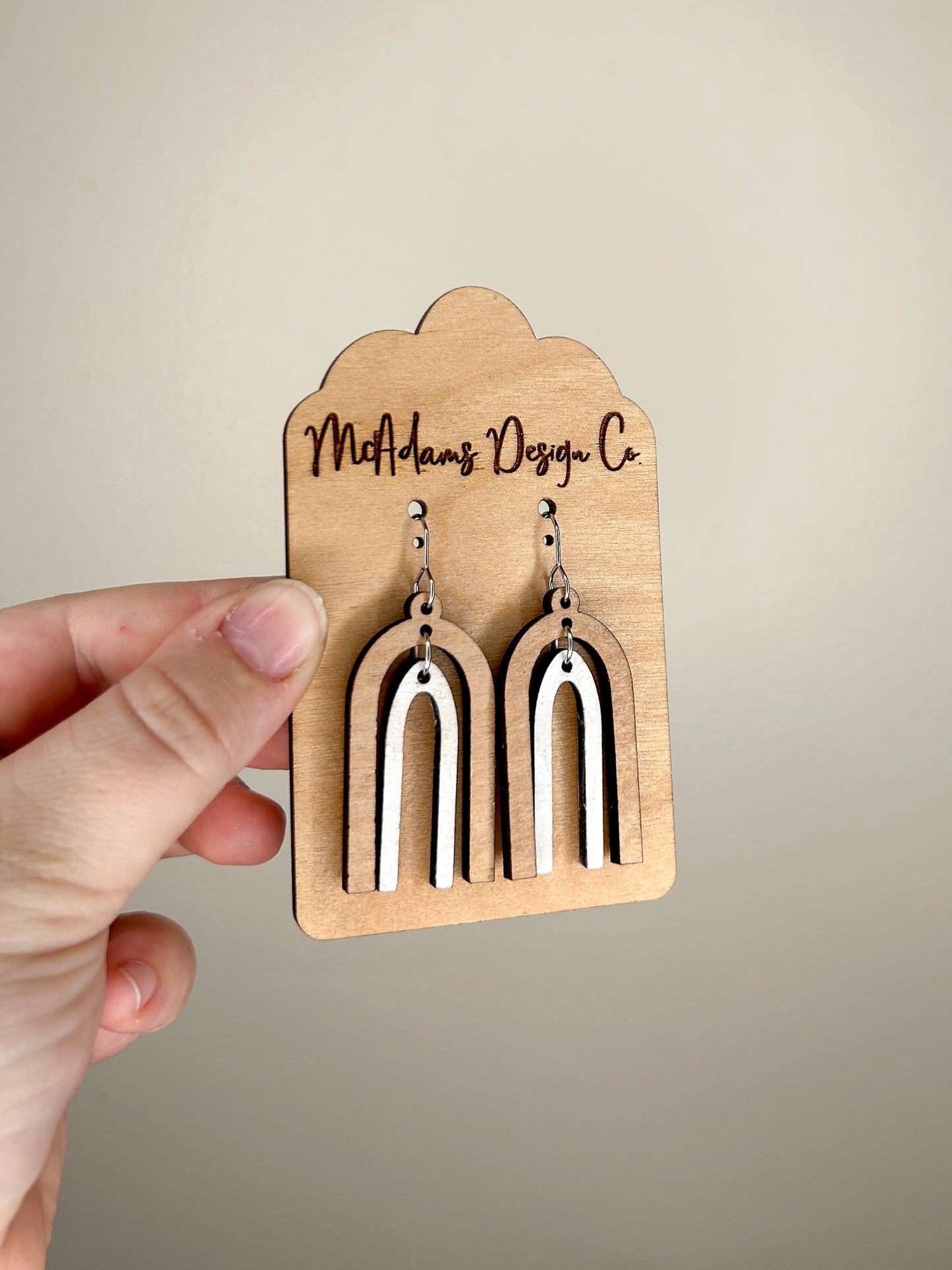 Double Arch Wooden Earrings