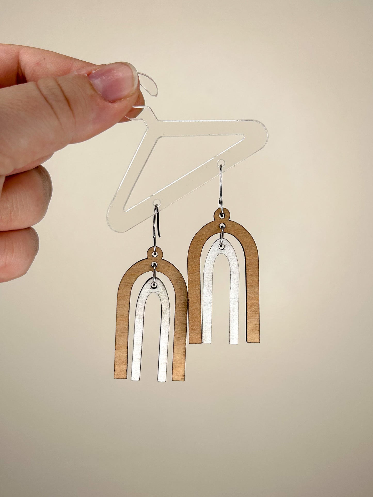 Double Arch Wooden Earrings