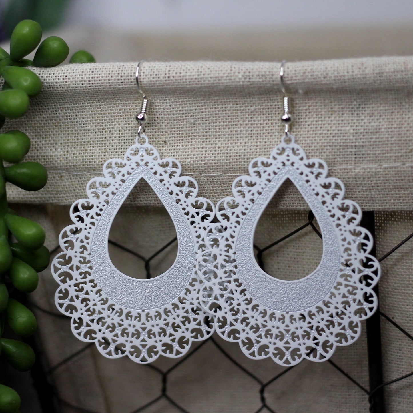 White Lace Earrings