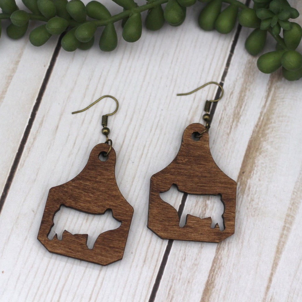 Pig Tag Earrings
