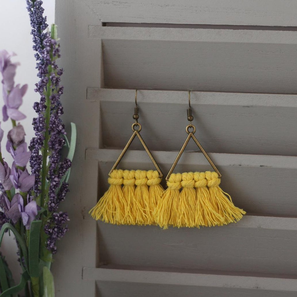 Triangle Macrame Earrings