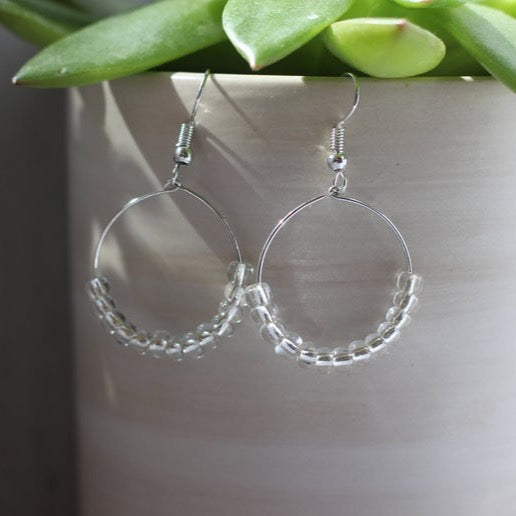 Small Beaded Hoop Earrings