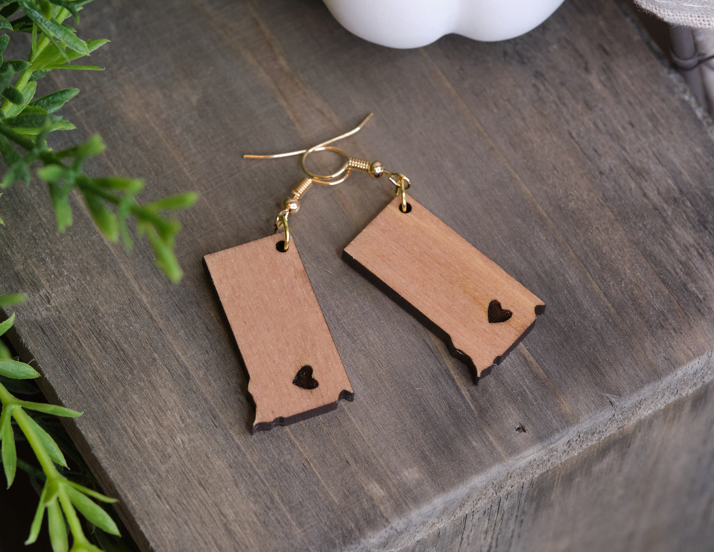South Dakota Wooden Earrings