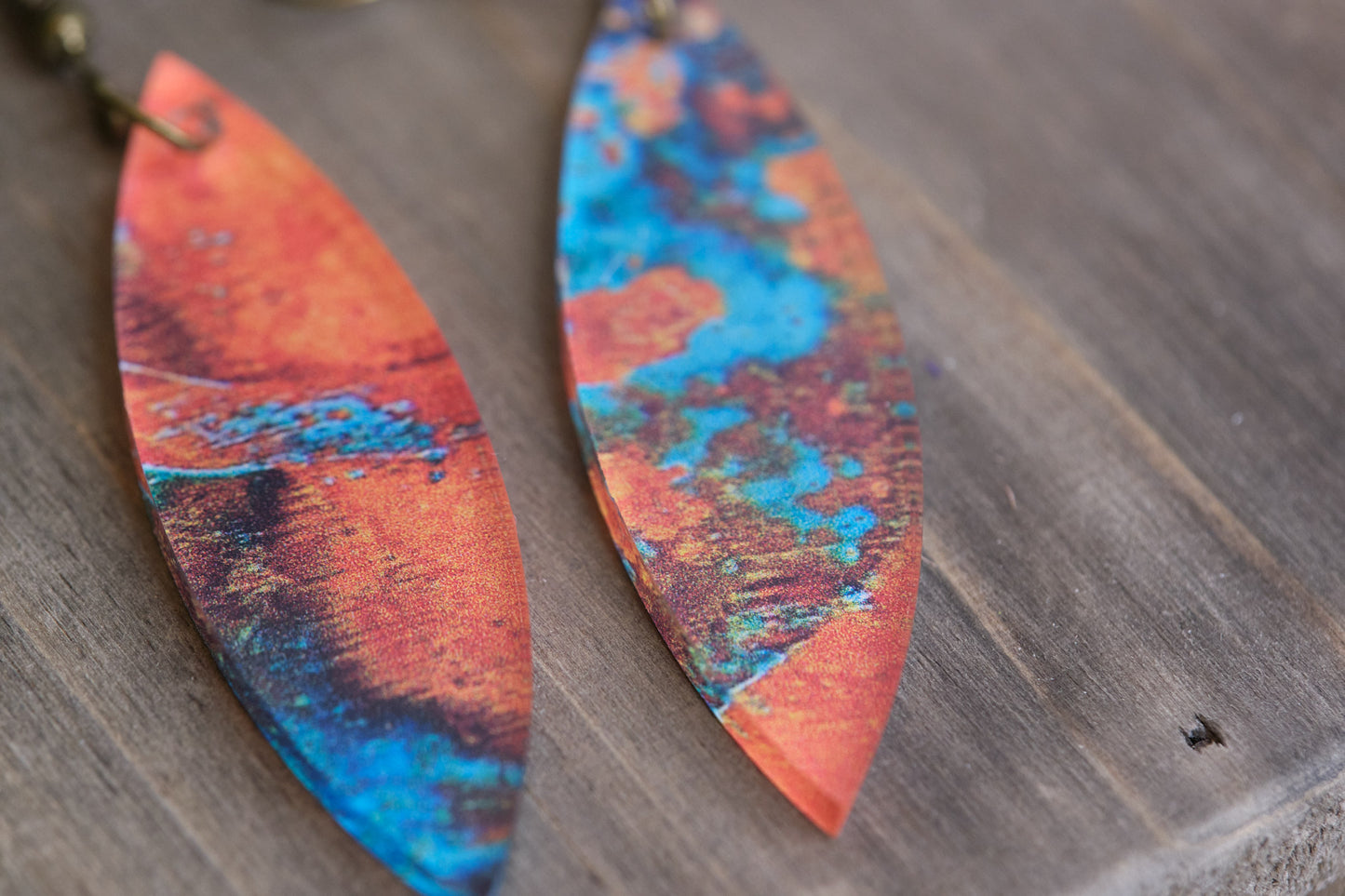 Aged Copper Acrylic Earrings
