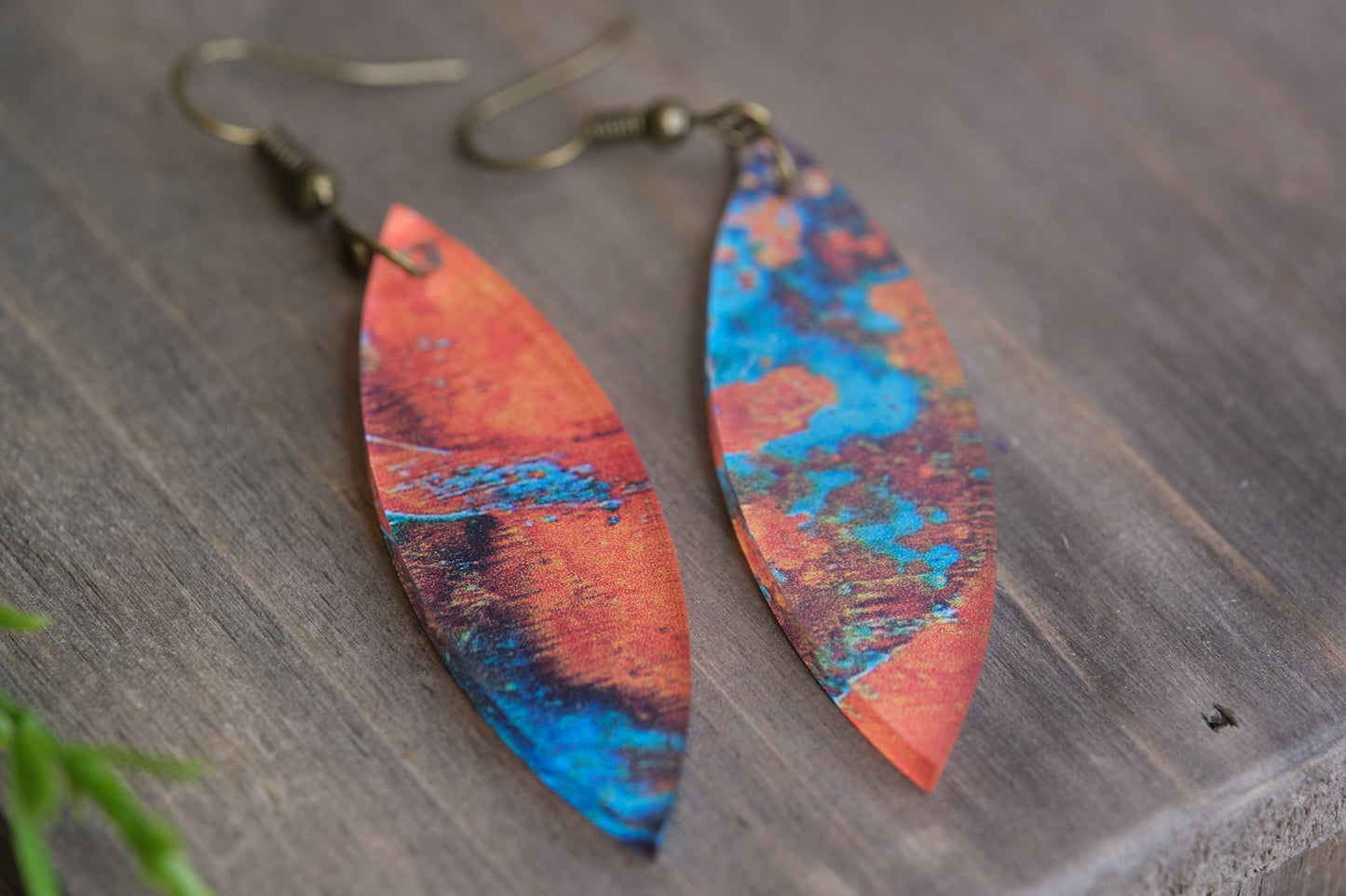 Aged Copper Acrylic Earrings
