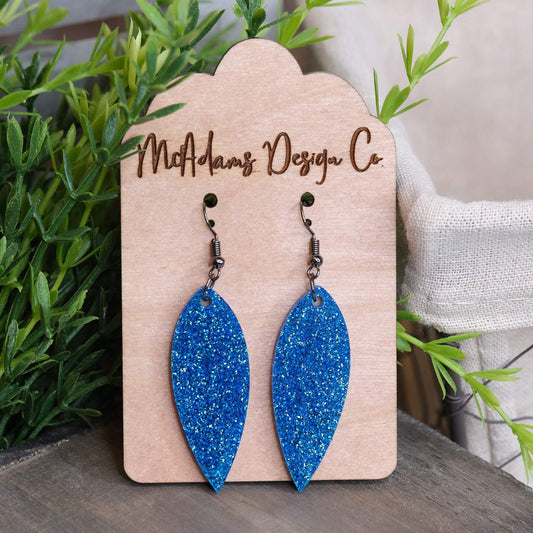 Blue Sparkle Acrylic Earrings
