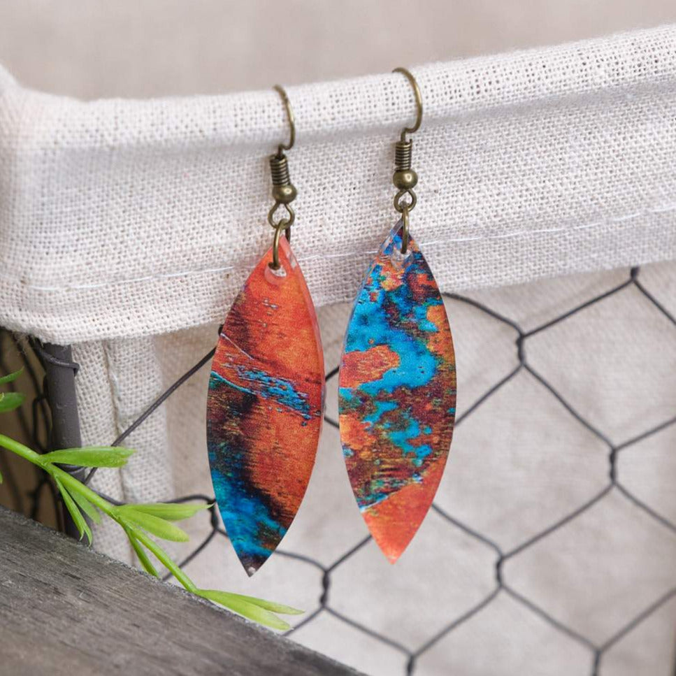 Aged Copper Acrylic Earrings