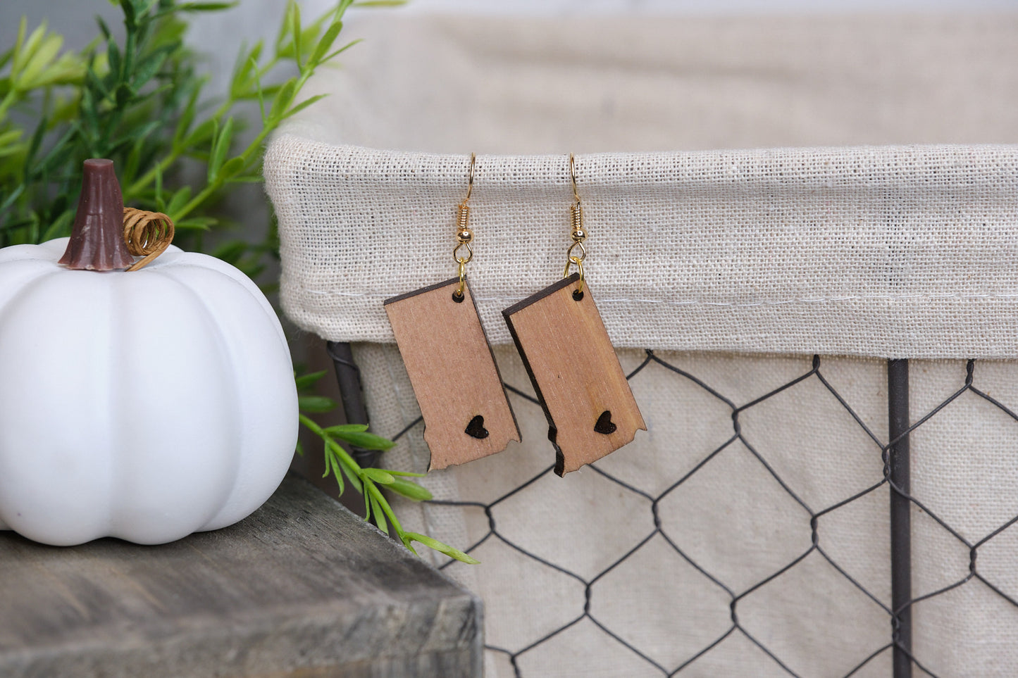 South Dakota Wooden Earrings