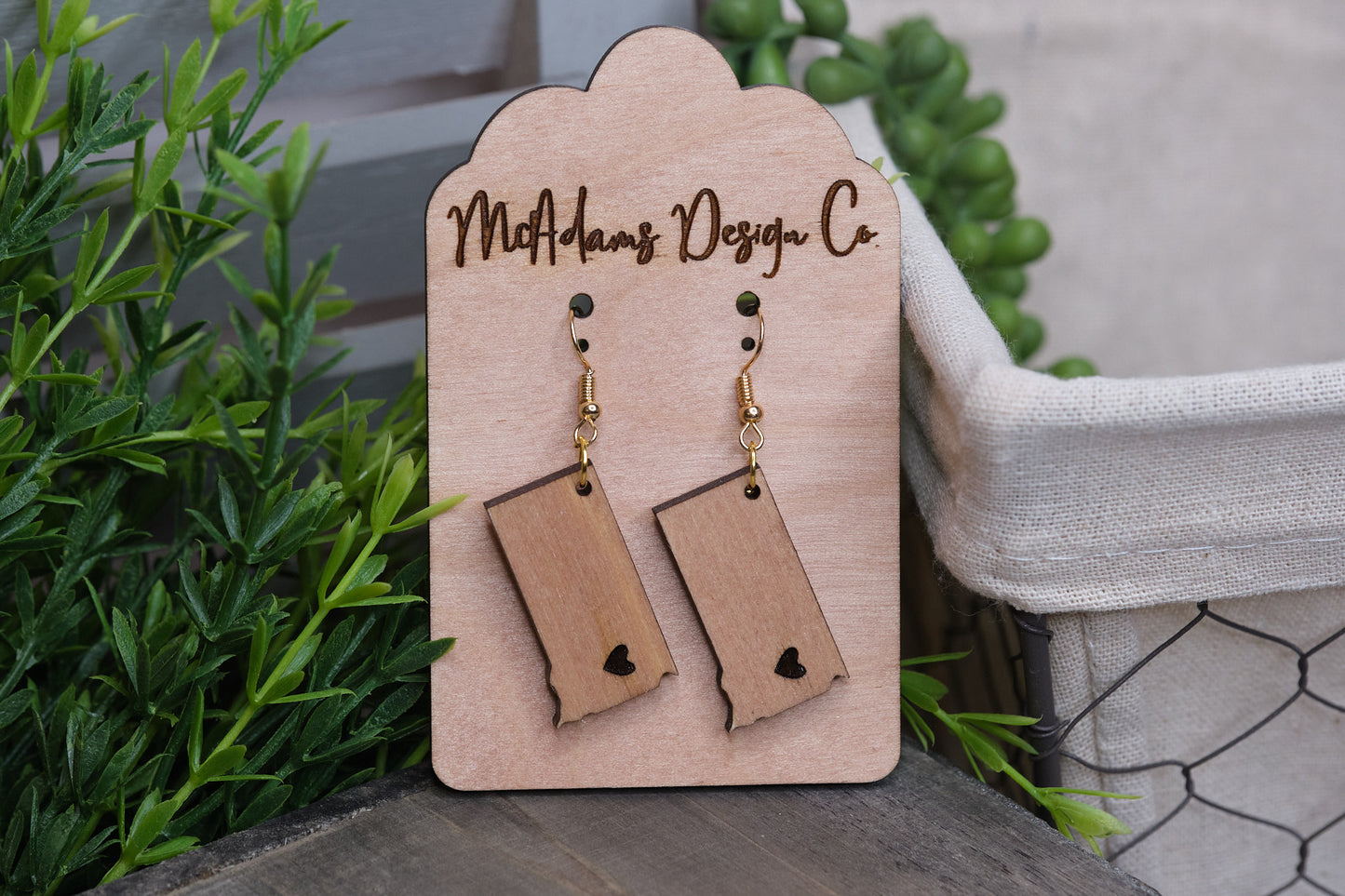 South Dakota Wooden Earrings