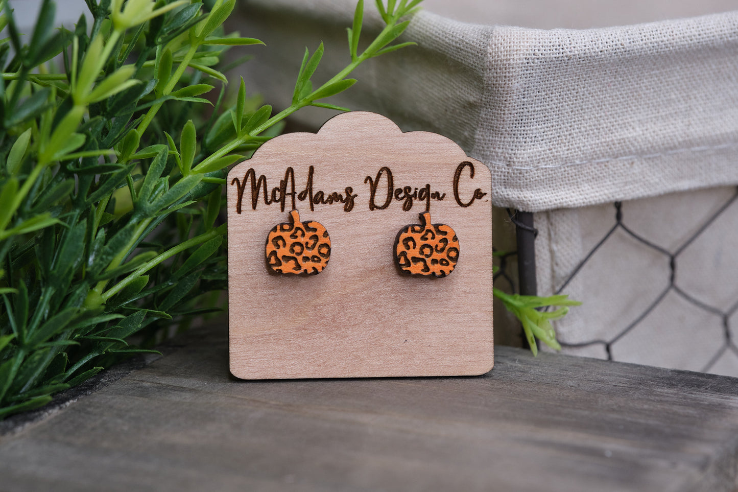 Leopard Pumpkin Studs