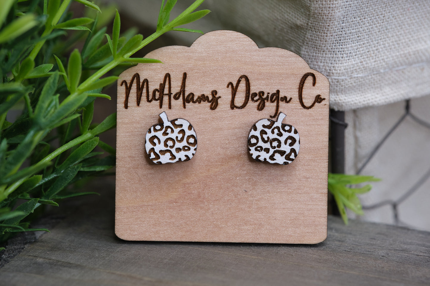 Leopard Pumpkin Studs