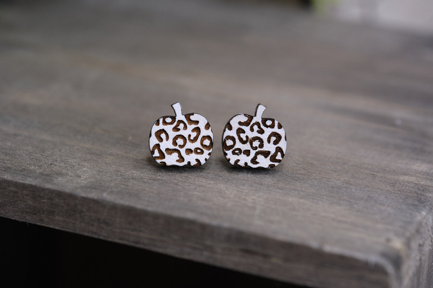 Leopard Pumpkin Studs