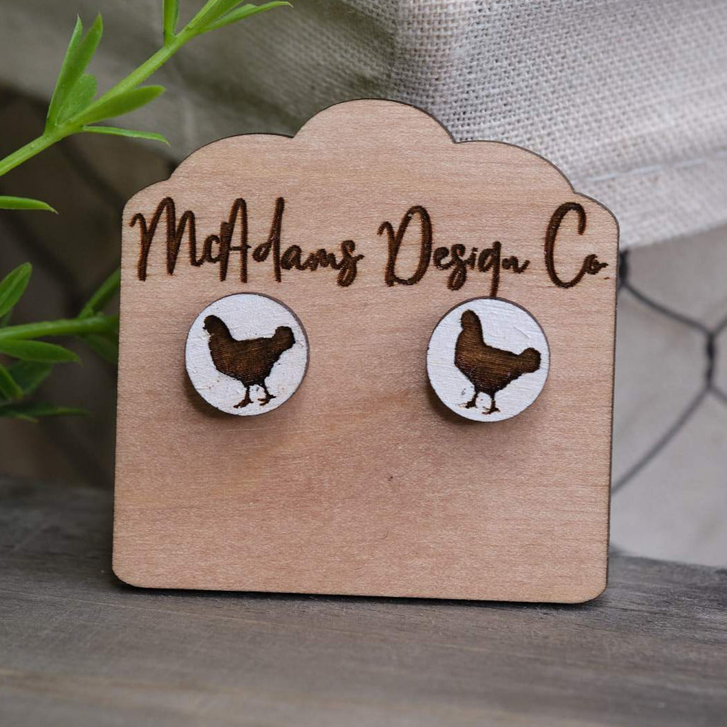 White Wooden Chicken Stud