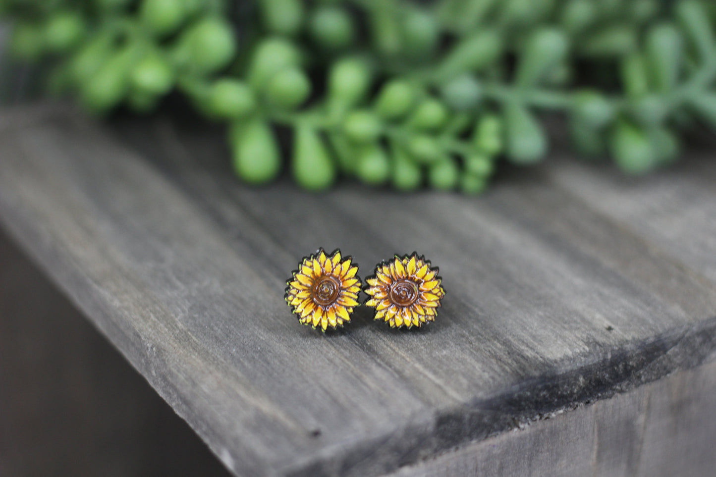 Sunflower Wooden Studs