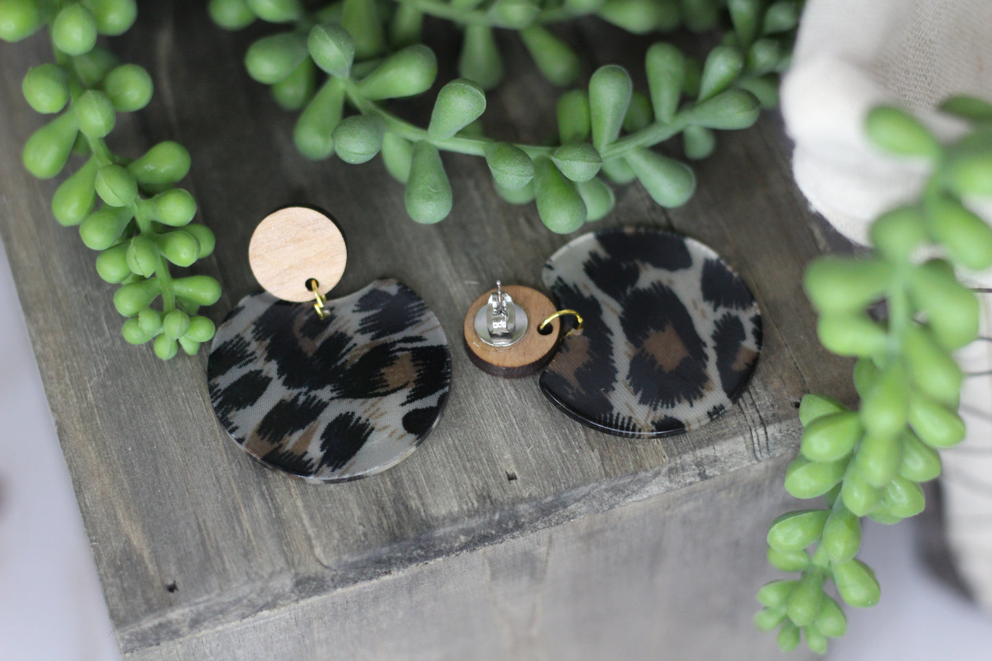 Wood & Acrylic Earrings