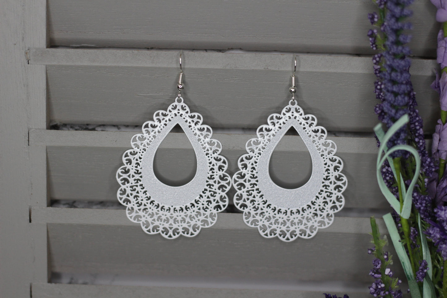 White Lace Earrings