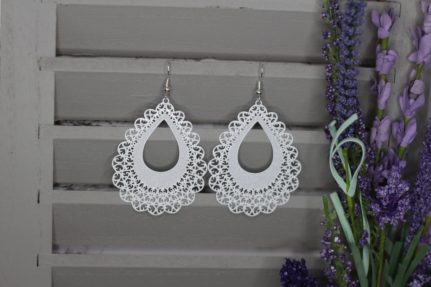 White Lace Earrings