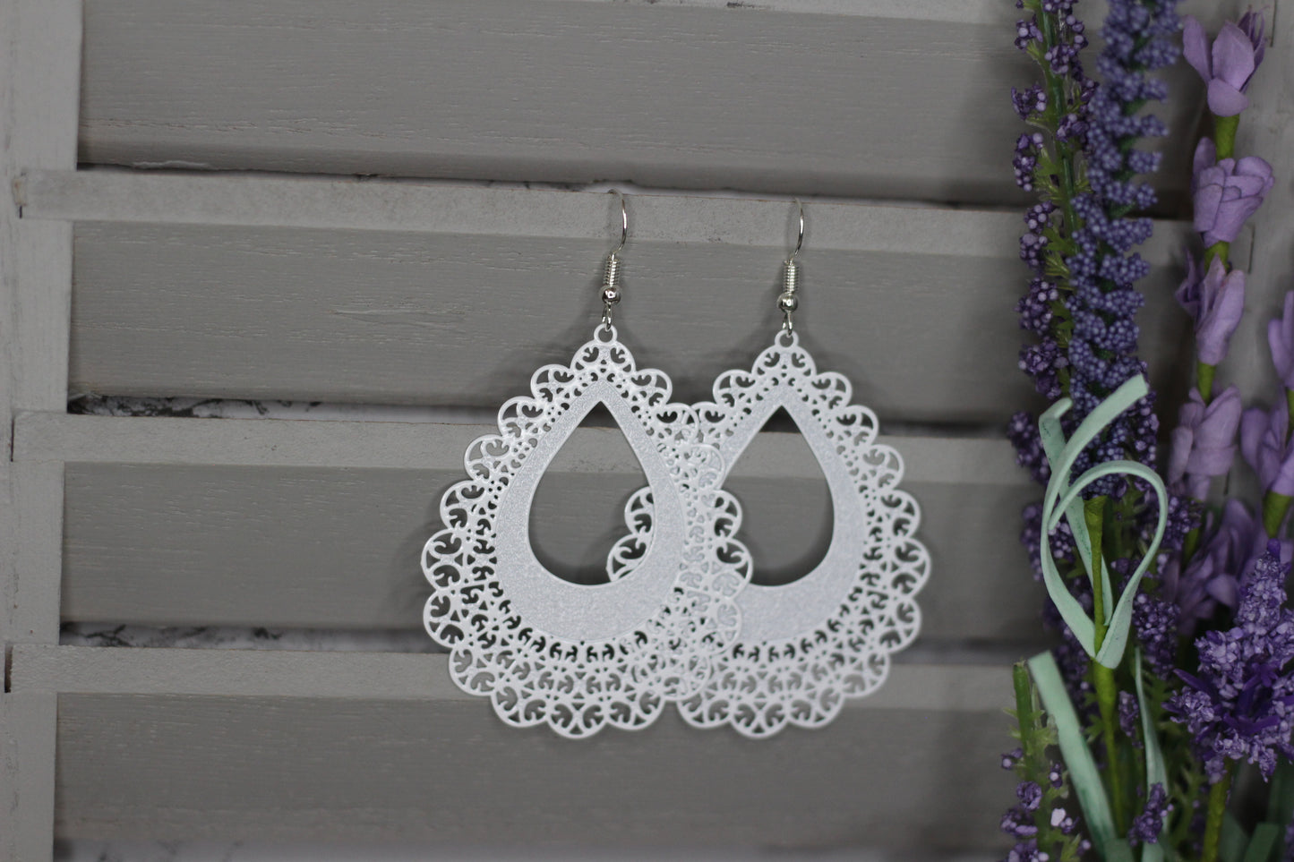 White Lace Earrings