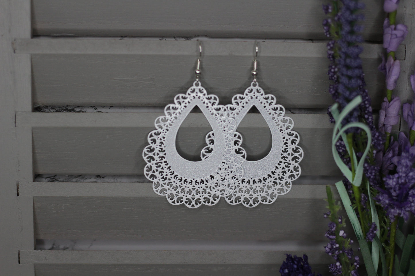 White Lace Earrings
