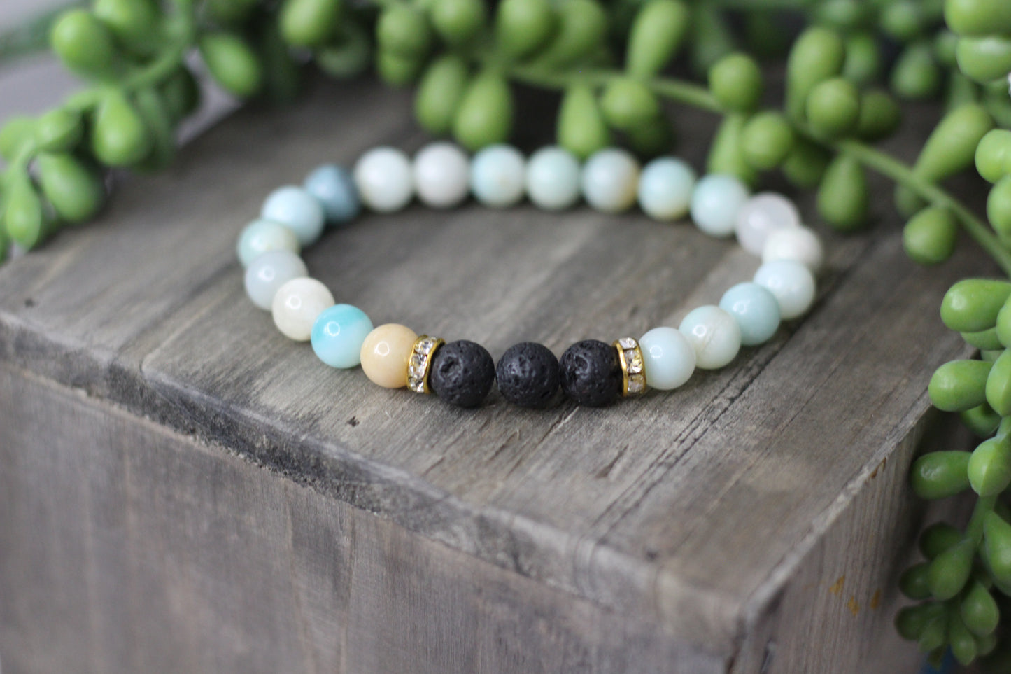 Amazonite & Lava Rock Bracelet
