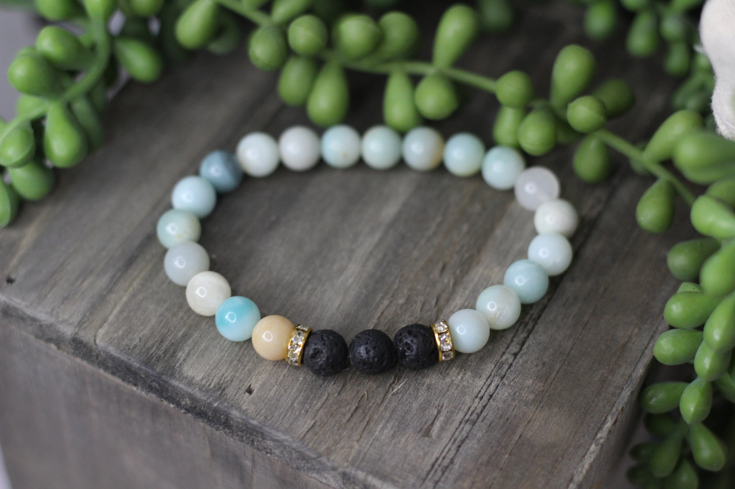 Amazonite & Lava Rock Bracelet