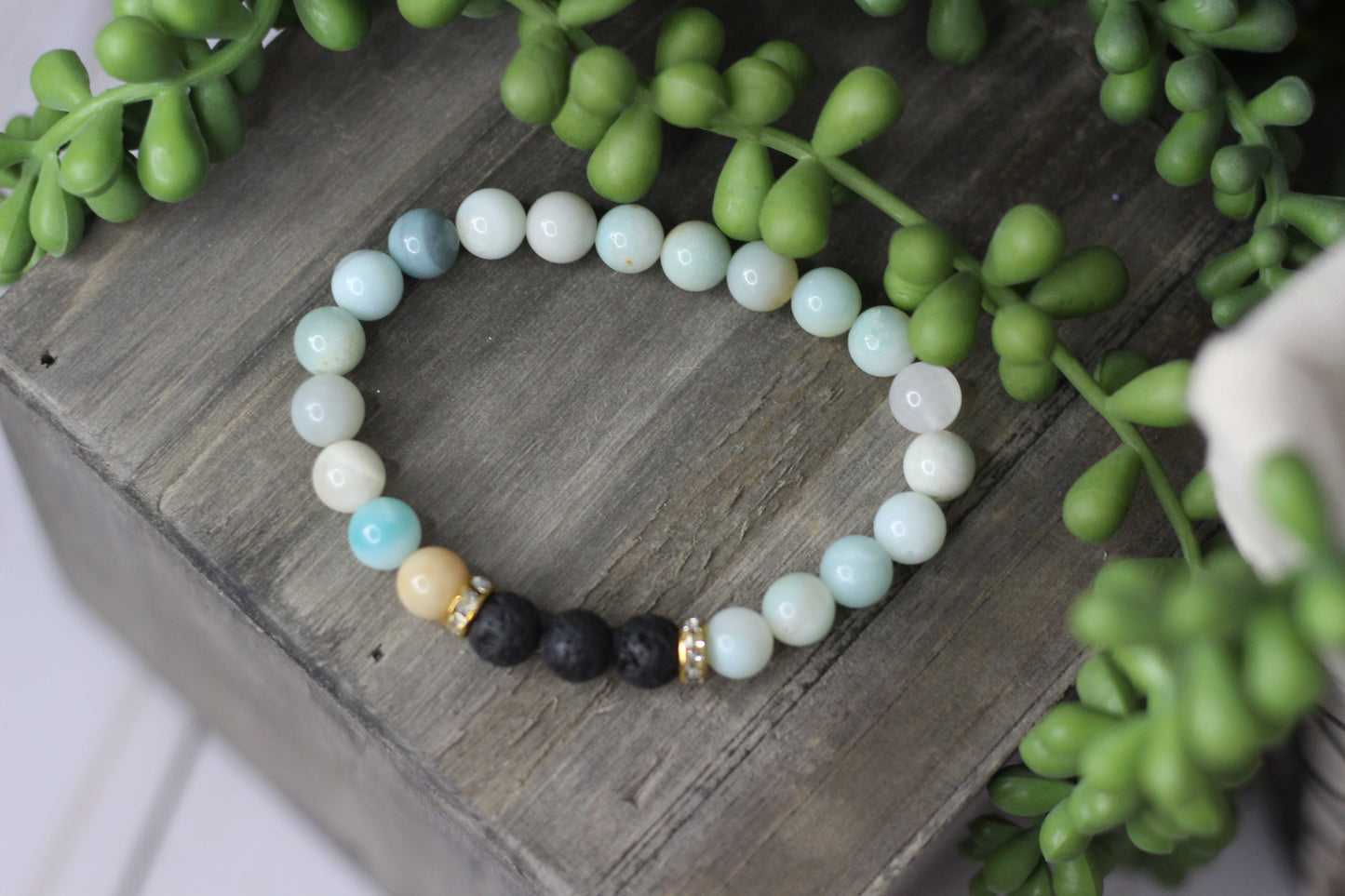 Amazonite & Lava Rock Bracelet