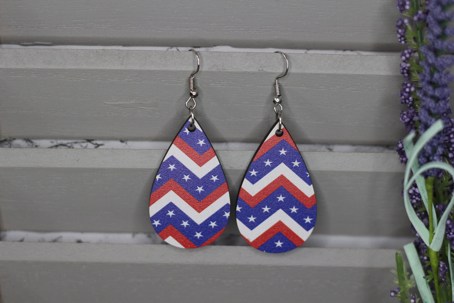 Chevron Stars and Stripes Earrings