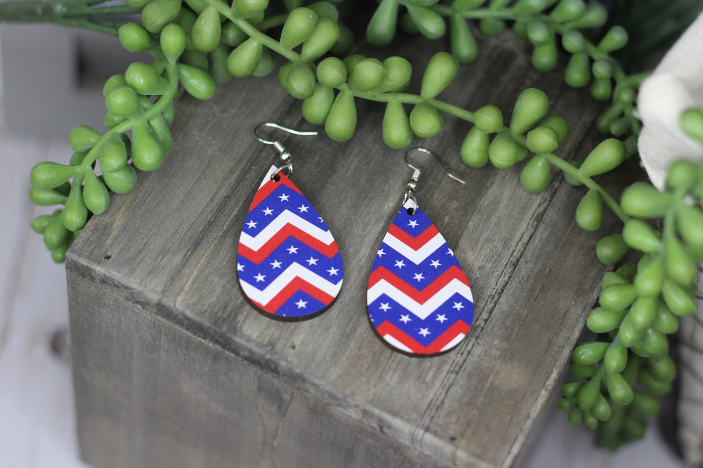 Chevron Stars and Stripes Earrings