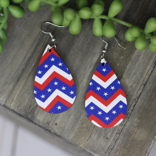 Chevron Stars and Stripes Earrings
