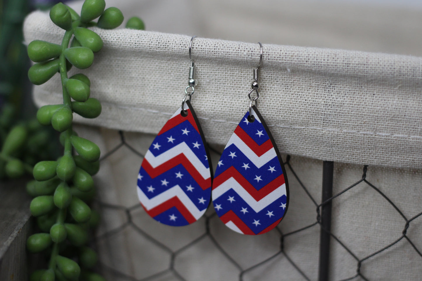 Chevron Stars and Stripes Earrings