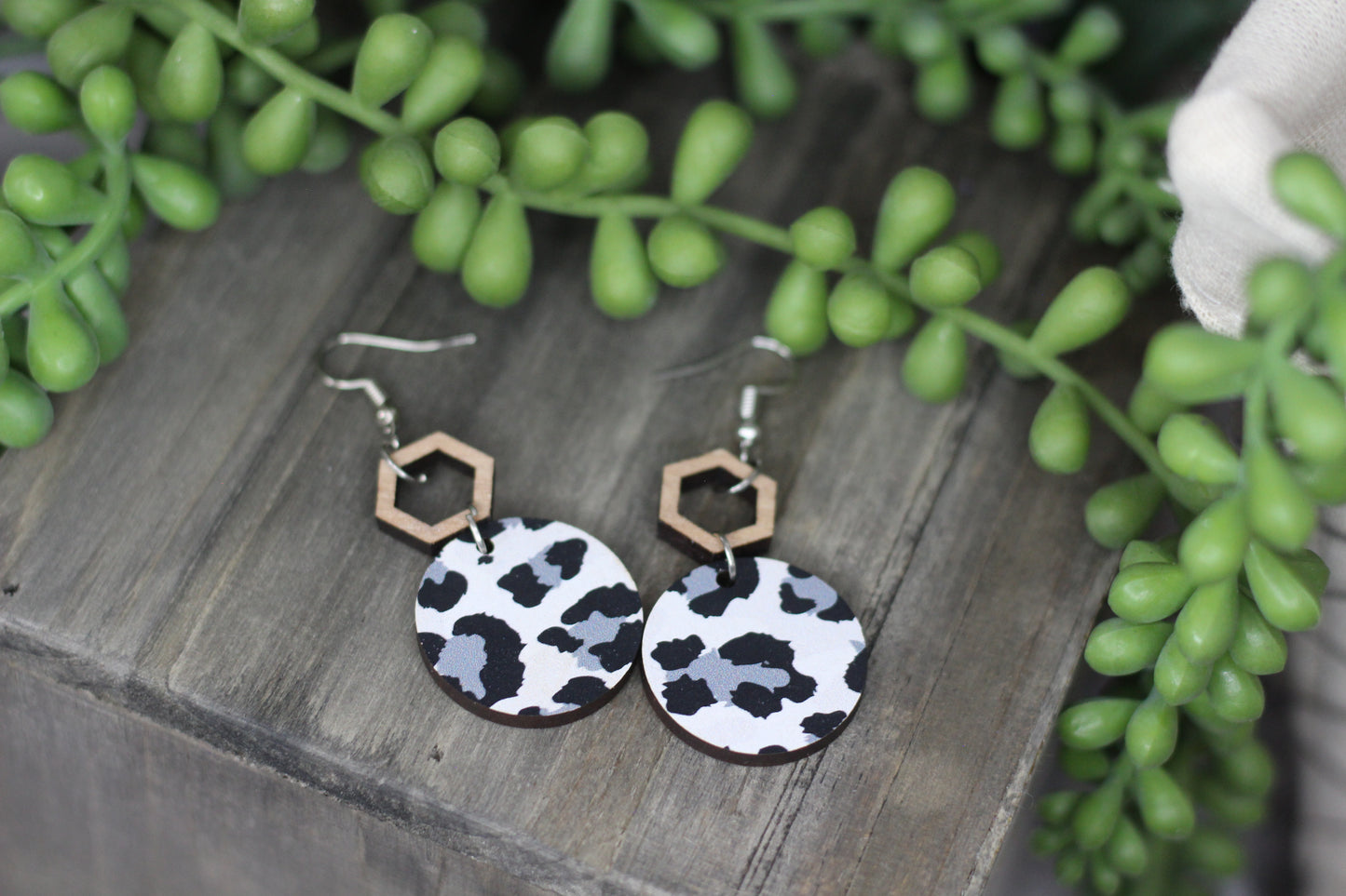 Snow Leopard Earrings