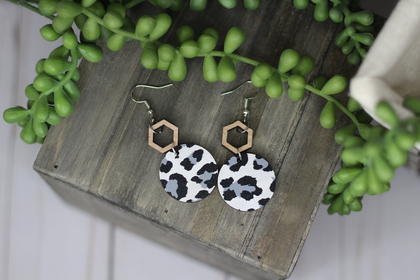 Snow Leopard Earrings