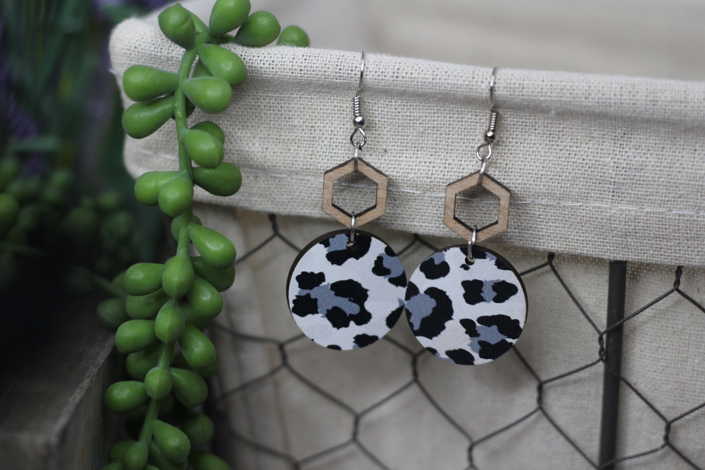 Snow Leopard Earrings