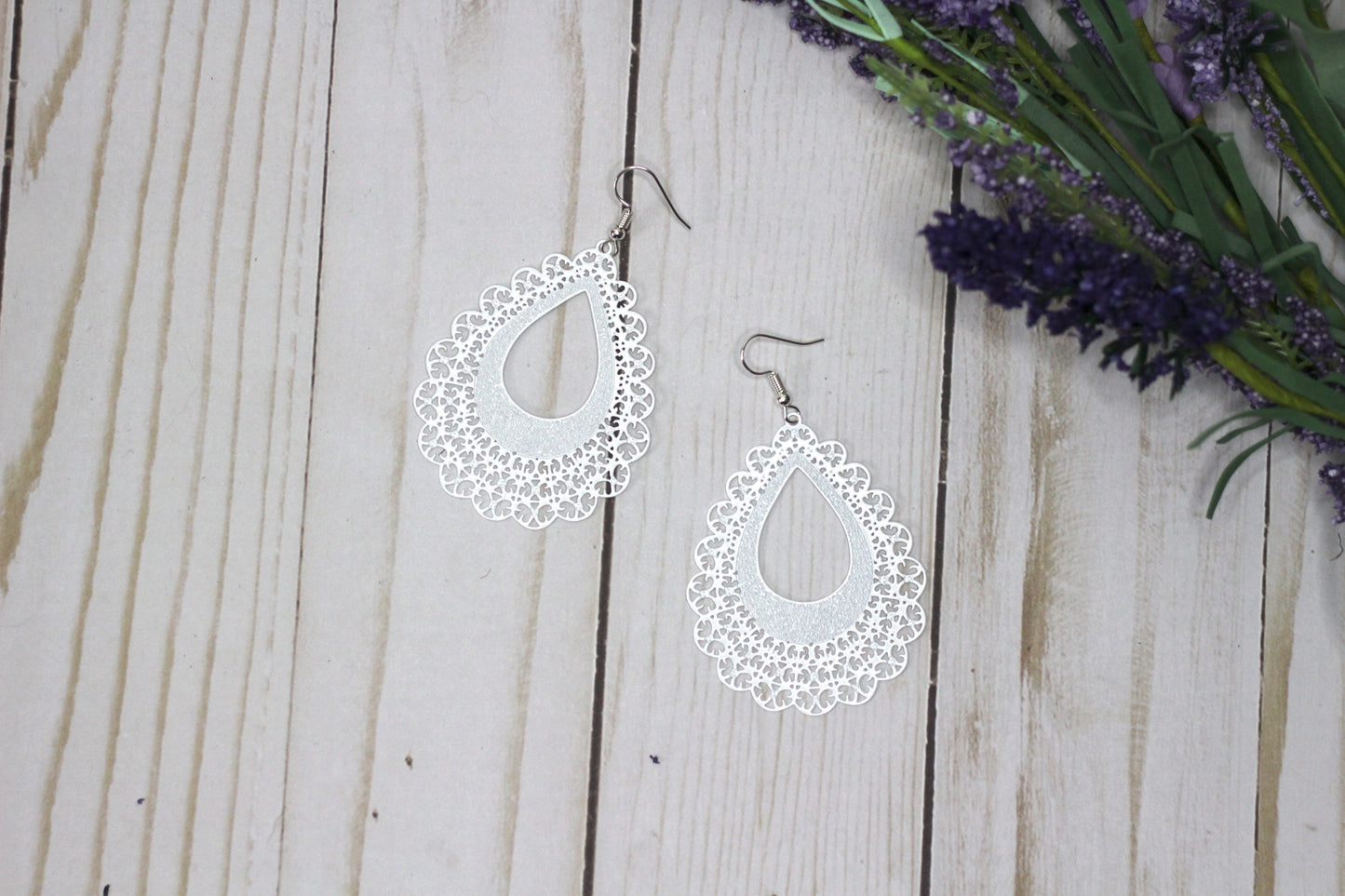 White Lace Earrings