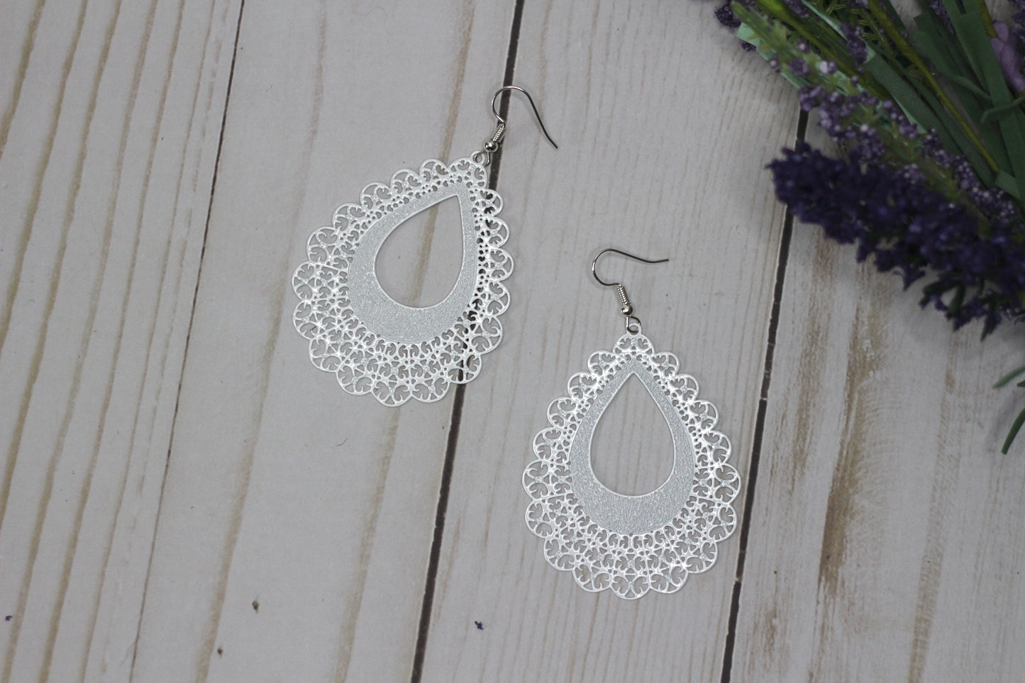 White Lace Earrings